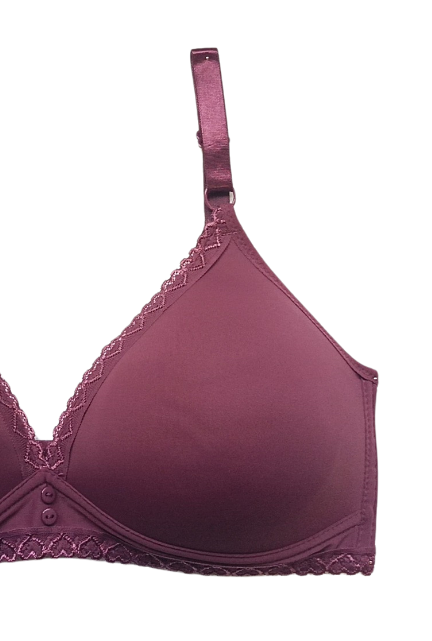 Paquete de 2 Brasier copa triangular sin varilla con encaje de corazones