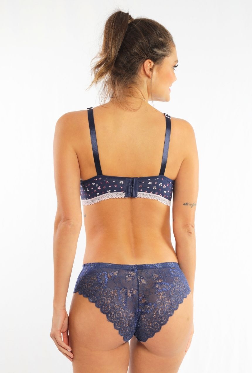 Coordinado brasier copa trinagular sin varilla con bikini de liberty flowers