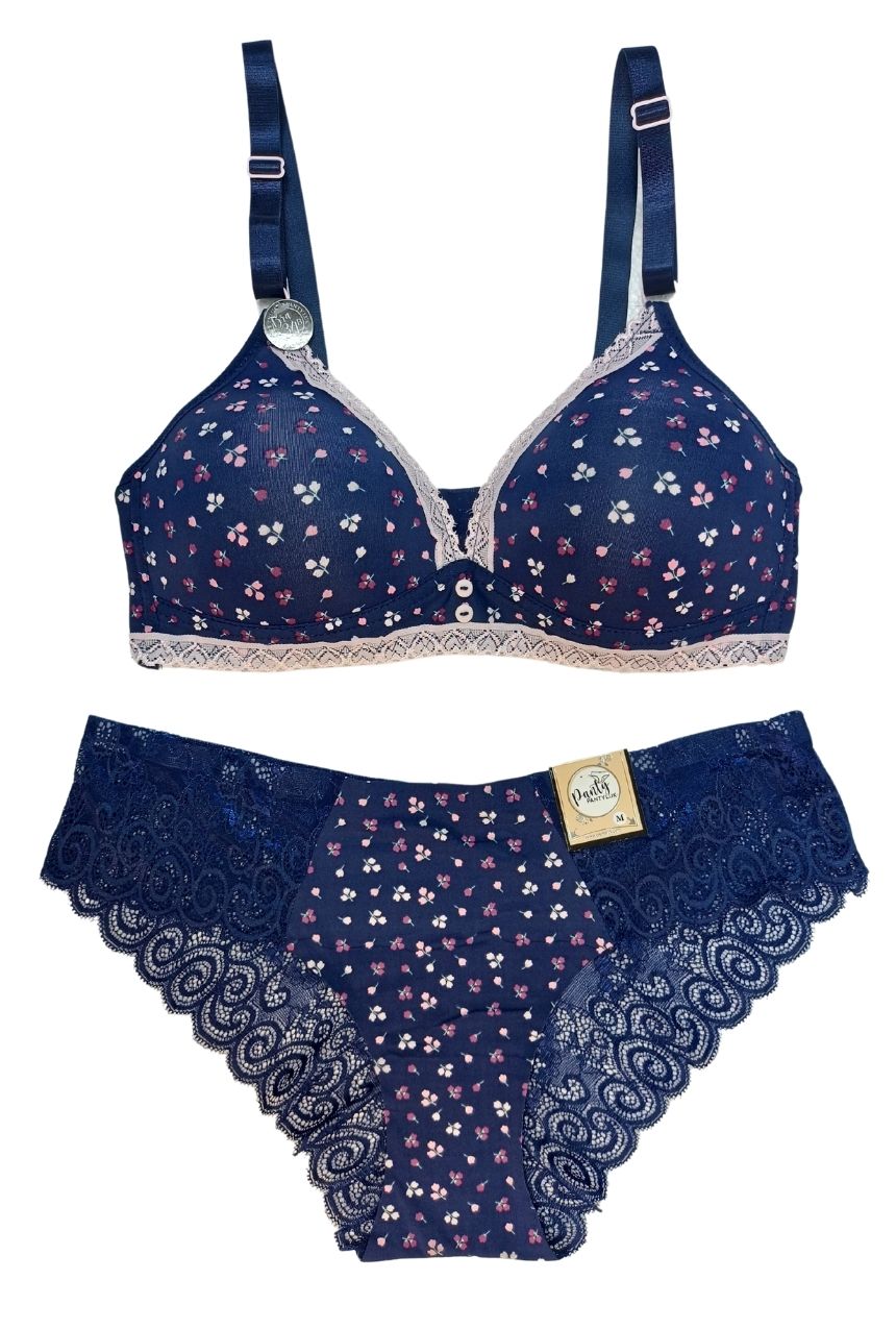 Coordinado brasier copa trinagular sin varilla con bikini de liberty flowers