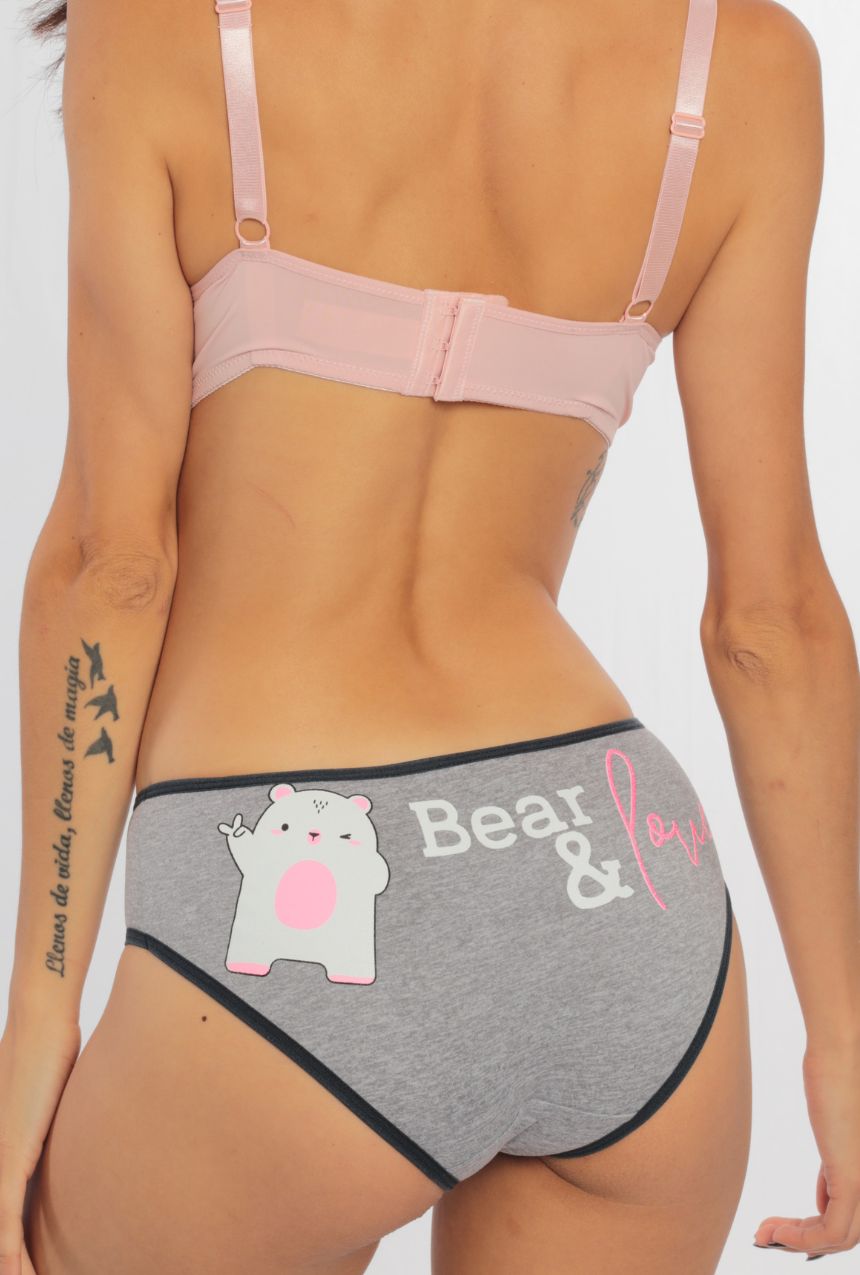 Paquete de 3 calzones tipo bikini con estampado de osos Bear & Love