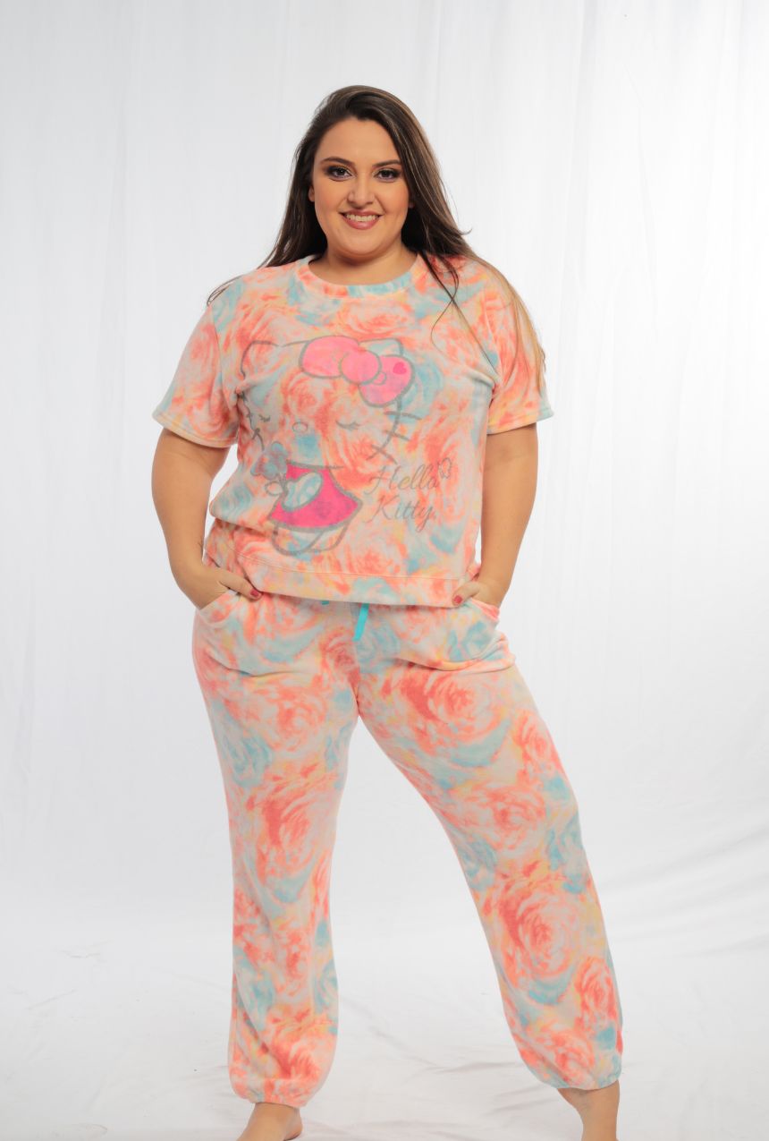 Pijama pantalón playera manga corta de Hello Kitty tie & dye