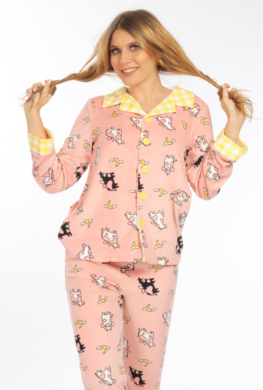 Pijama pantalón y cami con abotonadura de Vaquitas soñadoras