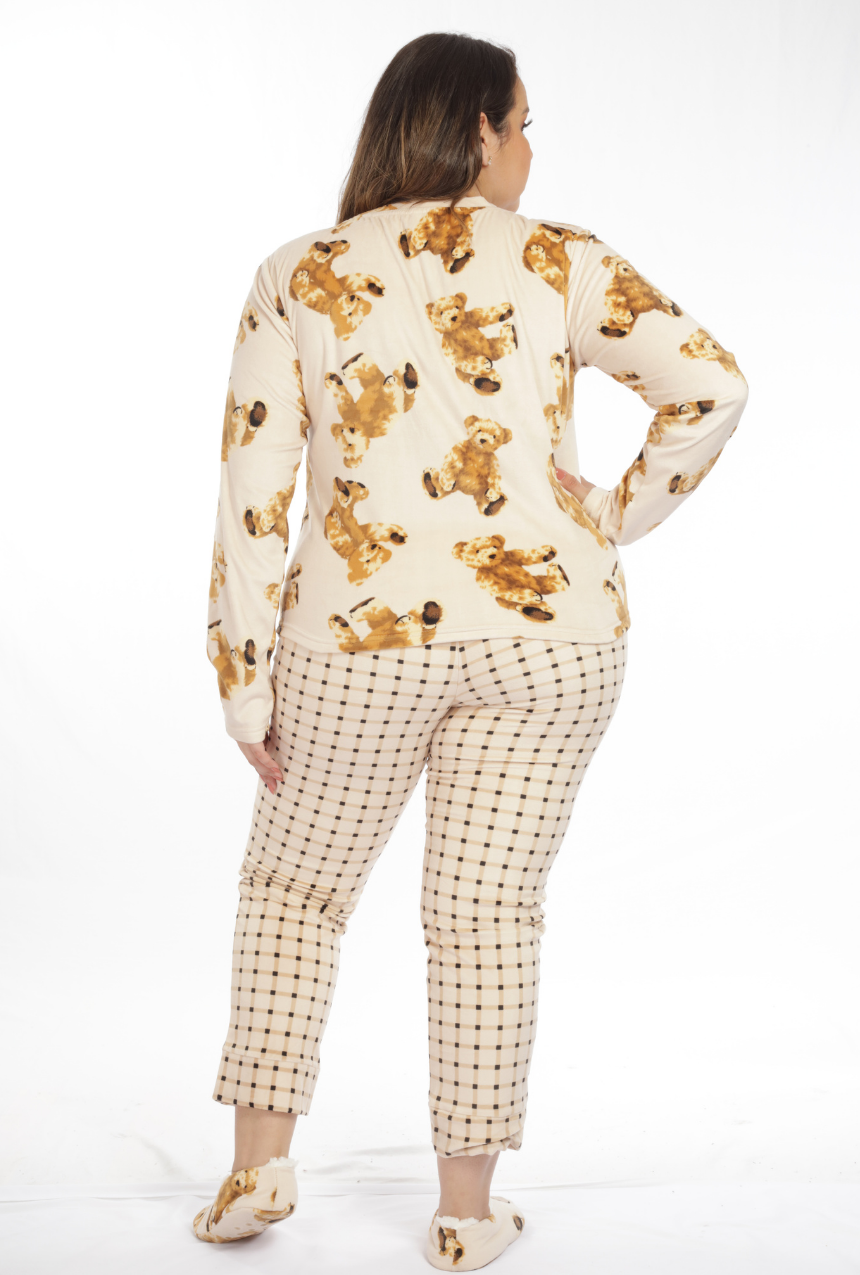 Pijama talla Curvy con pantalón y playera de Ositos.