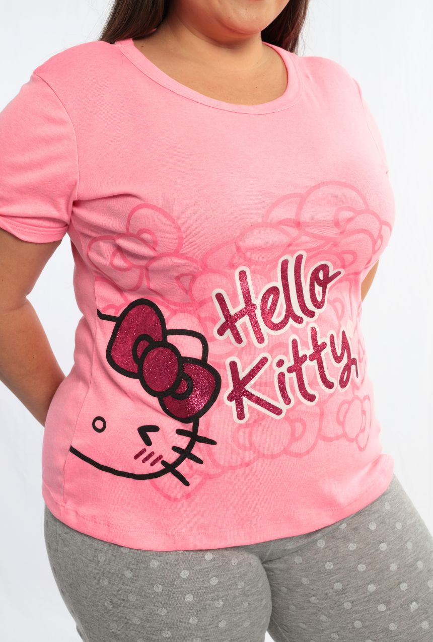 Pijama Hello Kitty manga corta con pantalón de puntos