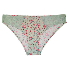 Calzón tipo bikini de costuras fusionadas con laterales de encaje