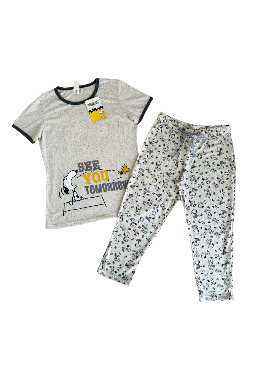 Pijama capri con playera manga corta de snoopy & woodstock