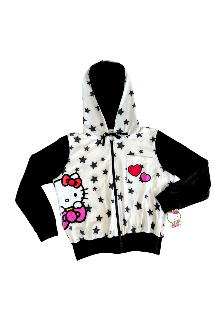 Pijama pants y sudadera blanca con estrellas de Hello Kitty