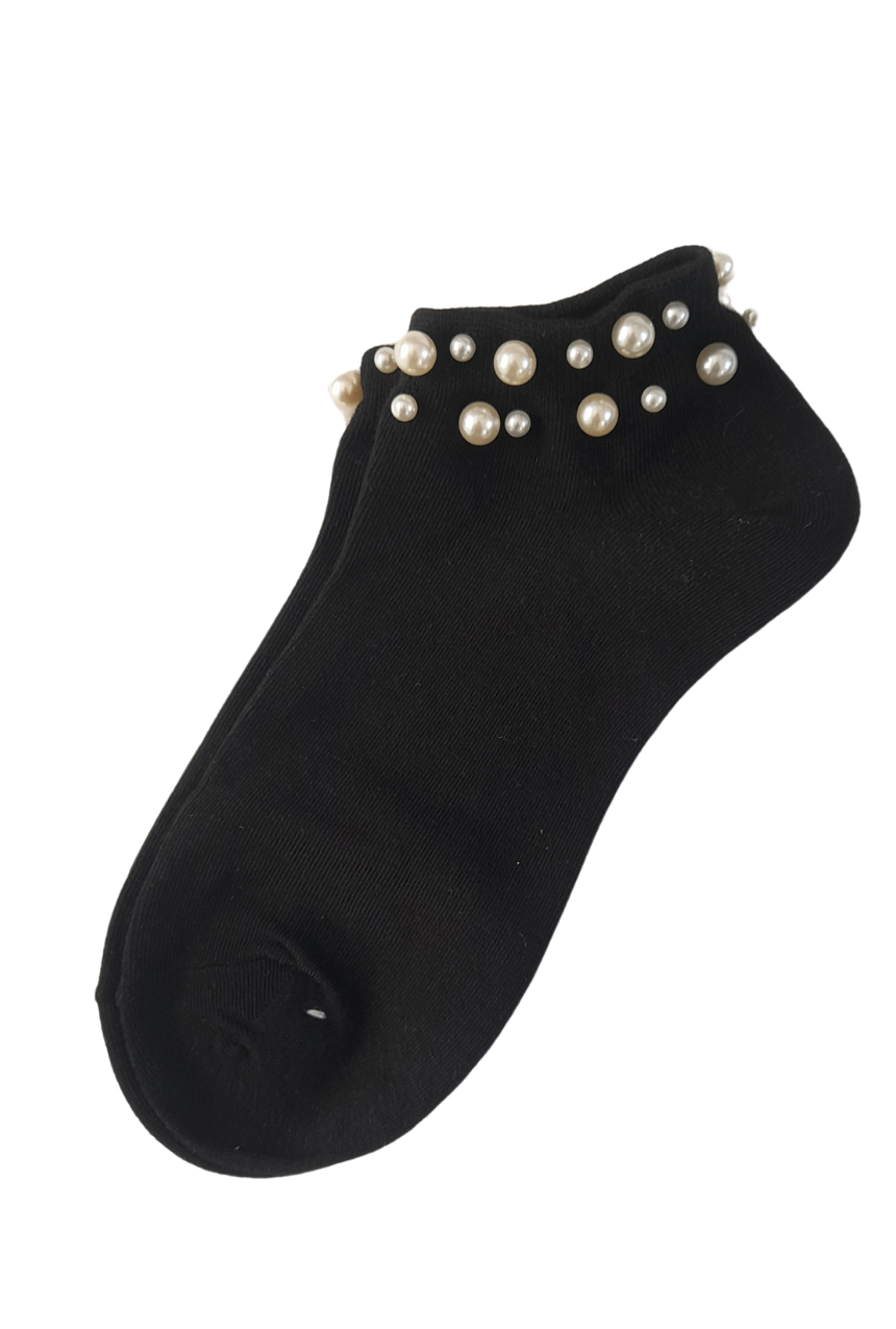 Calcetines tobilleros con detalles de perlitas