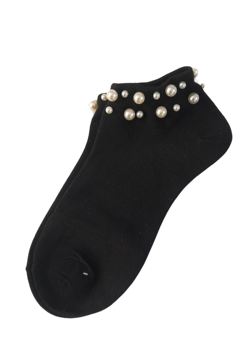 Calcetines tobilleros con detalles de perlitas