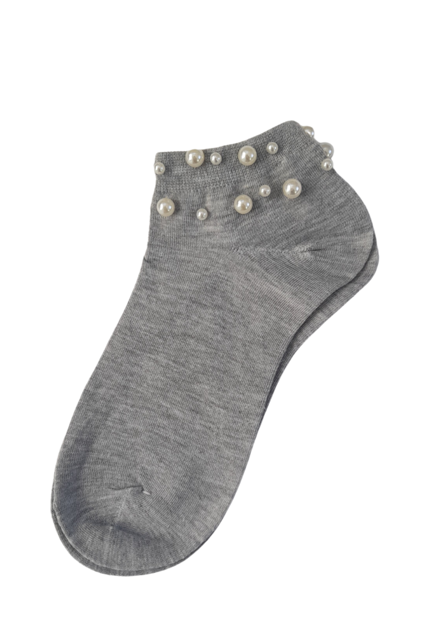 Calcetines tobilleros con detalles de perlitas