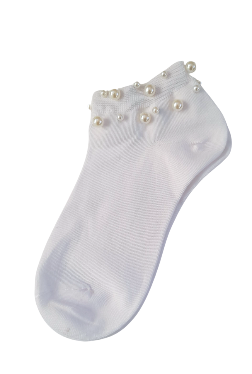 Calcetines tobilleros con detalles de perlitas