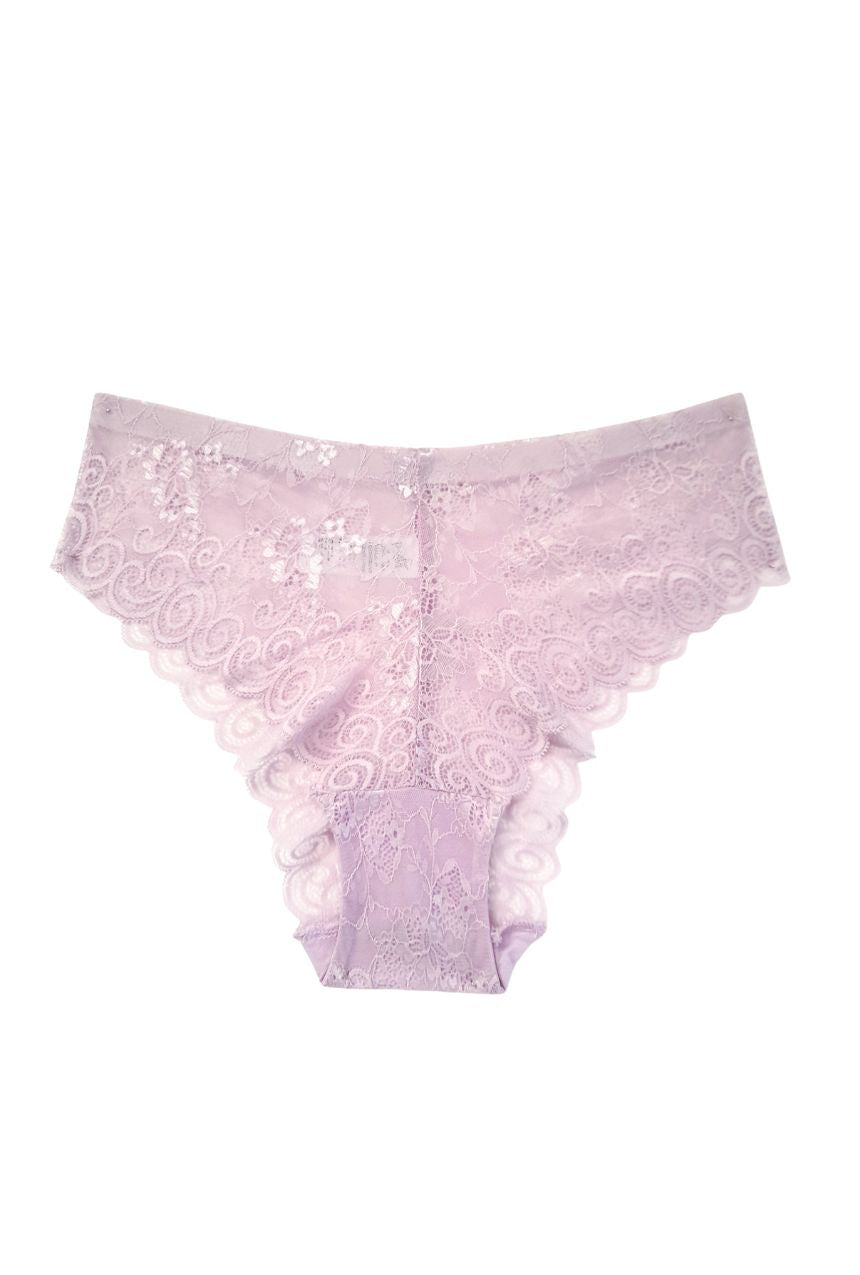 Calzón tipo panty tiro alto de encaje y cintura fusionada