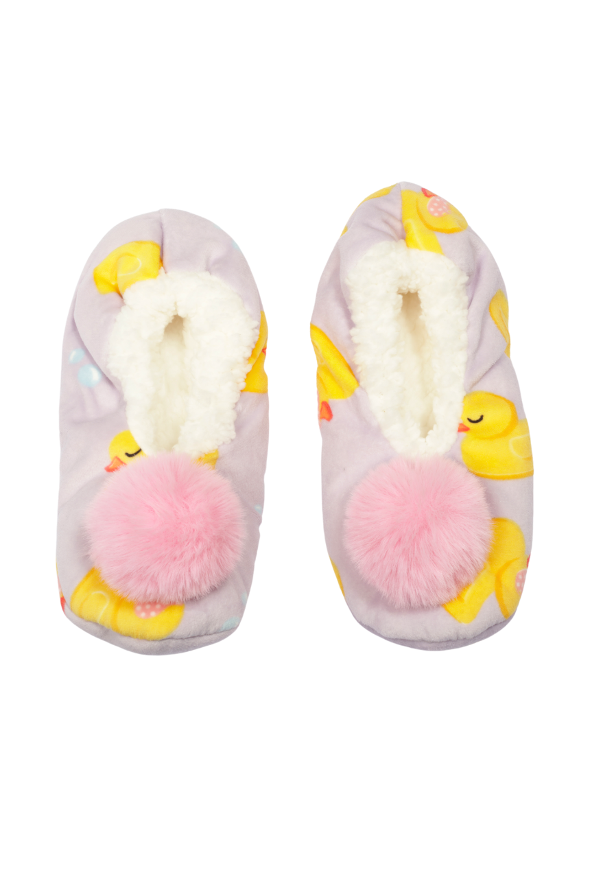 Set de pantuflas Patitos de hule con pompom