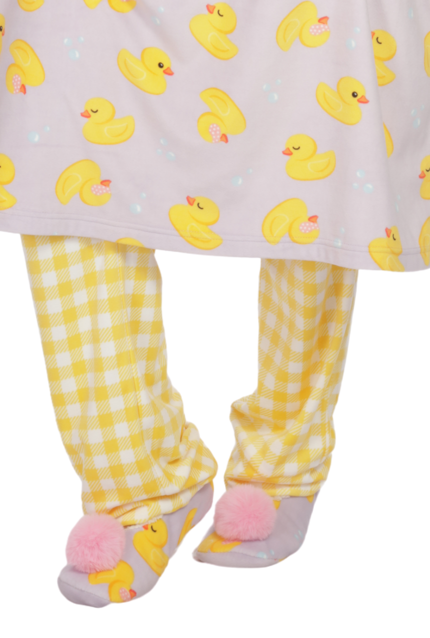 Set de pantuflas Patitos de hule con pompom