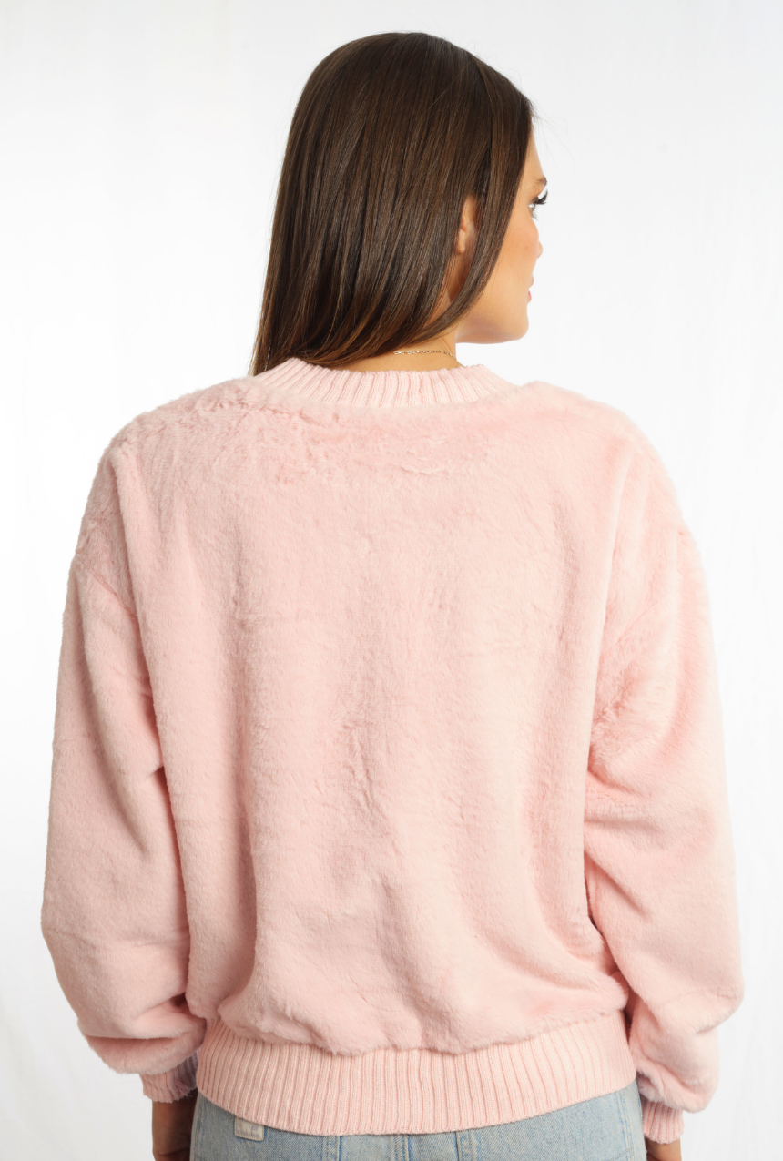 Suéter – sudadera de peluche con aplicación de Mickey Mouse color rosa