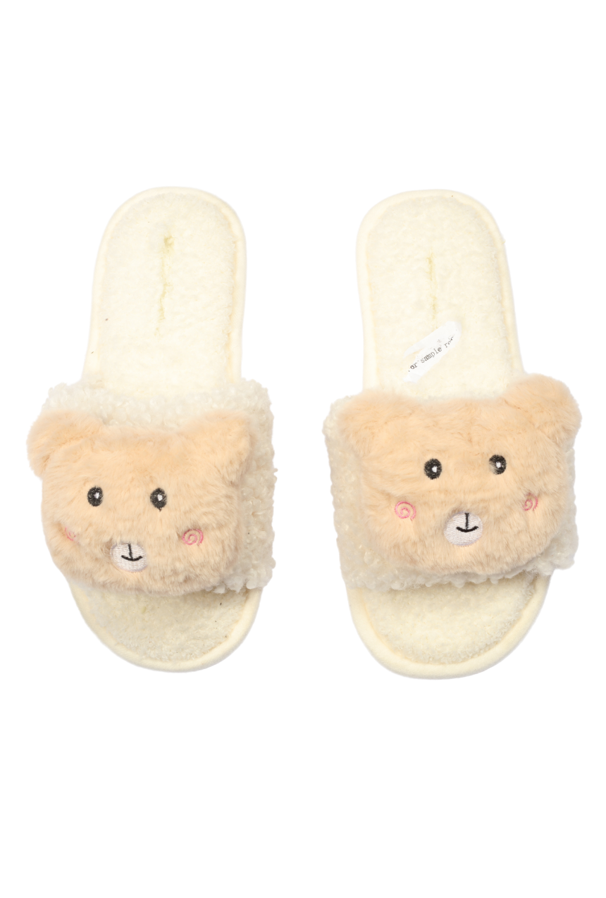 Set de pantuflas tipo sandalia con osito de peluche