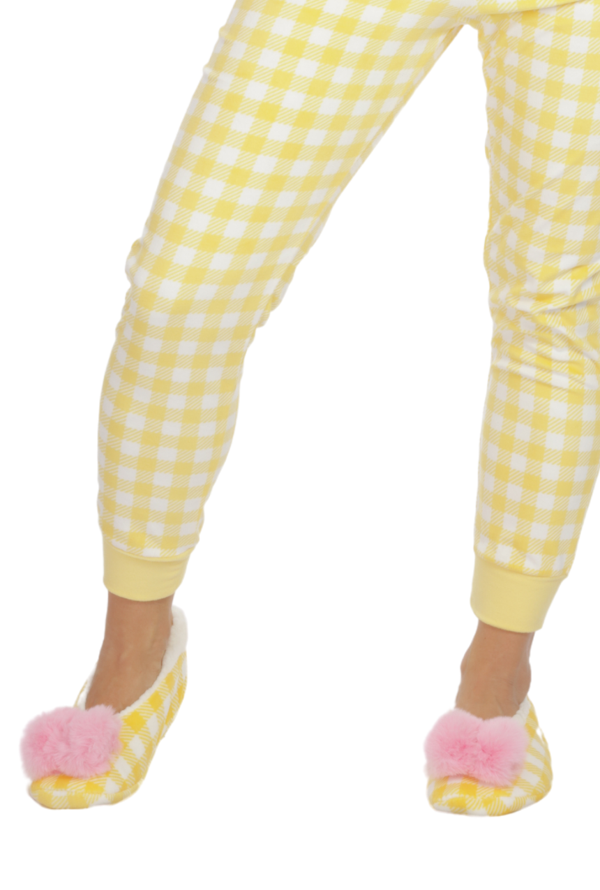 Set de pantuflas Vichys amarillos