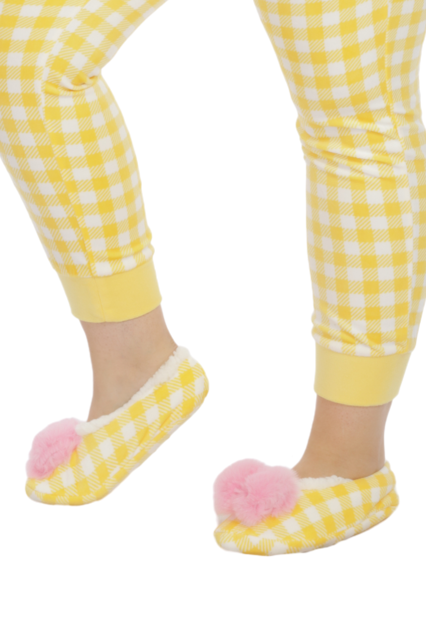 Set de pantuflas Vichys amarillos