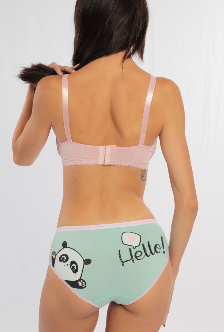 Paquete de 3 calzones tipo bikini con osos panda