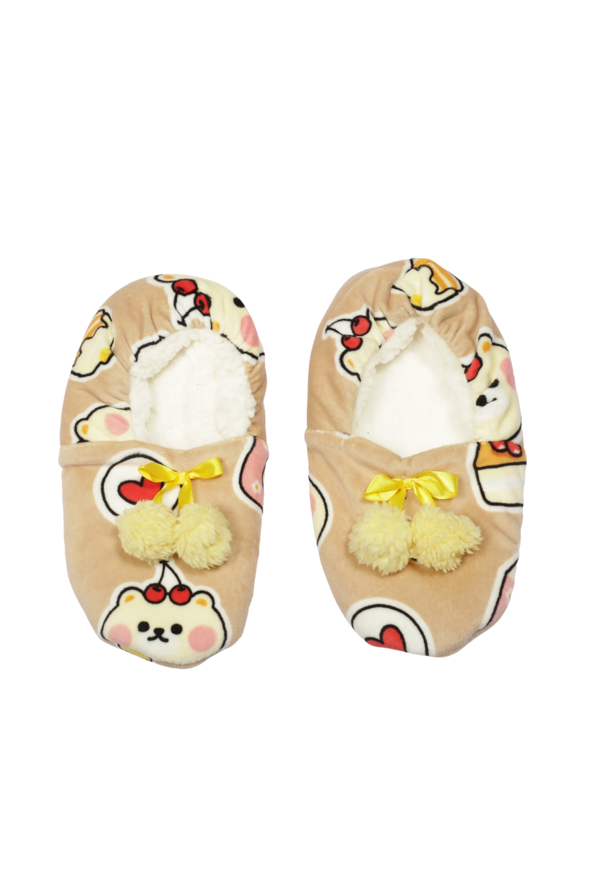 Set de pantuflas Cutie pie con pompones.