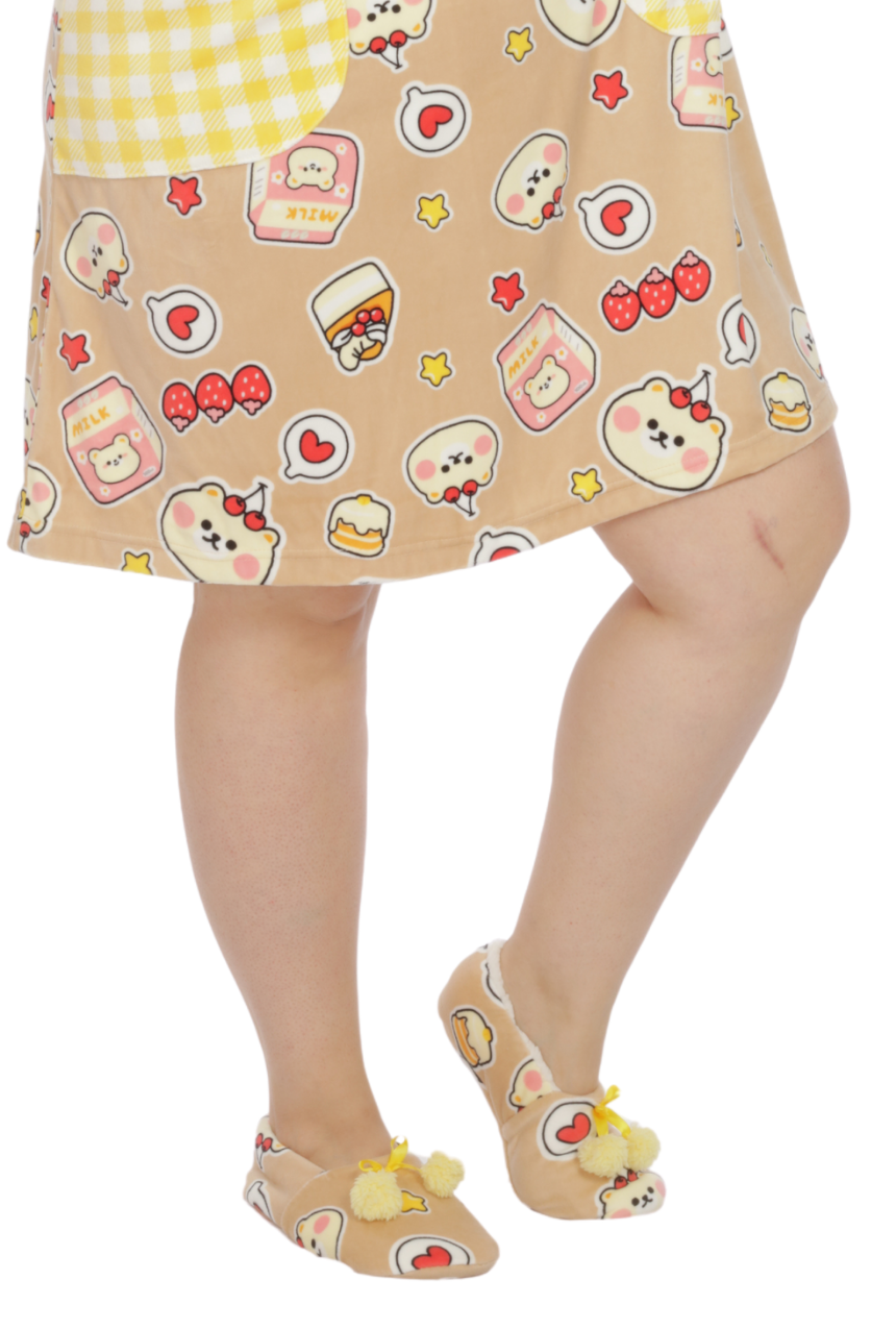 Set de pantuflas Cutie pie con pompones.