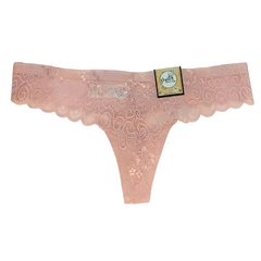 Calzón tipo tanga hecha de encaje con cintura fusionada
