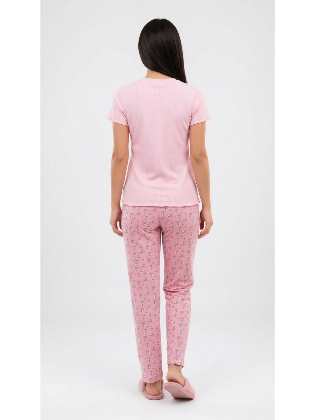Pijama 3 piezas, pantalón y short rosa con camisa manga corta de snoopy