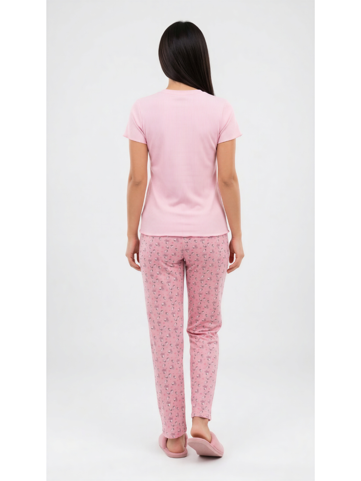 Pijama 3 piezas, pantalón y short rosa con camisa manga corta de snoopy