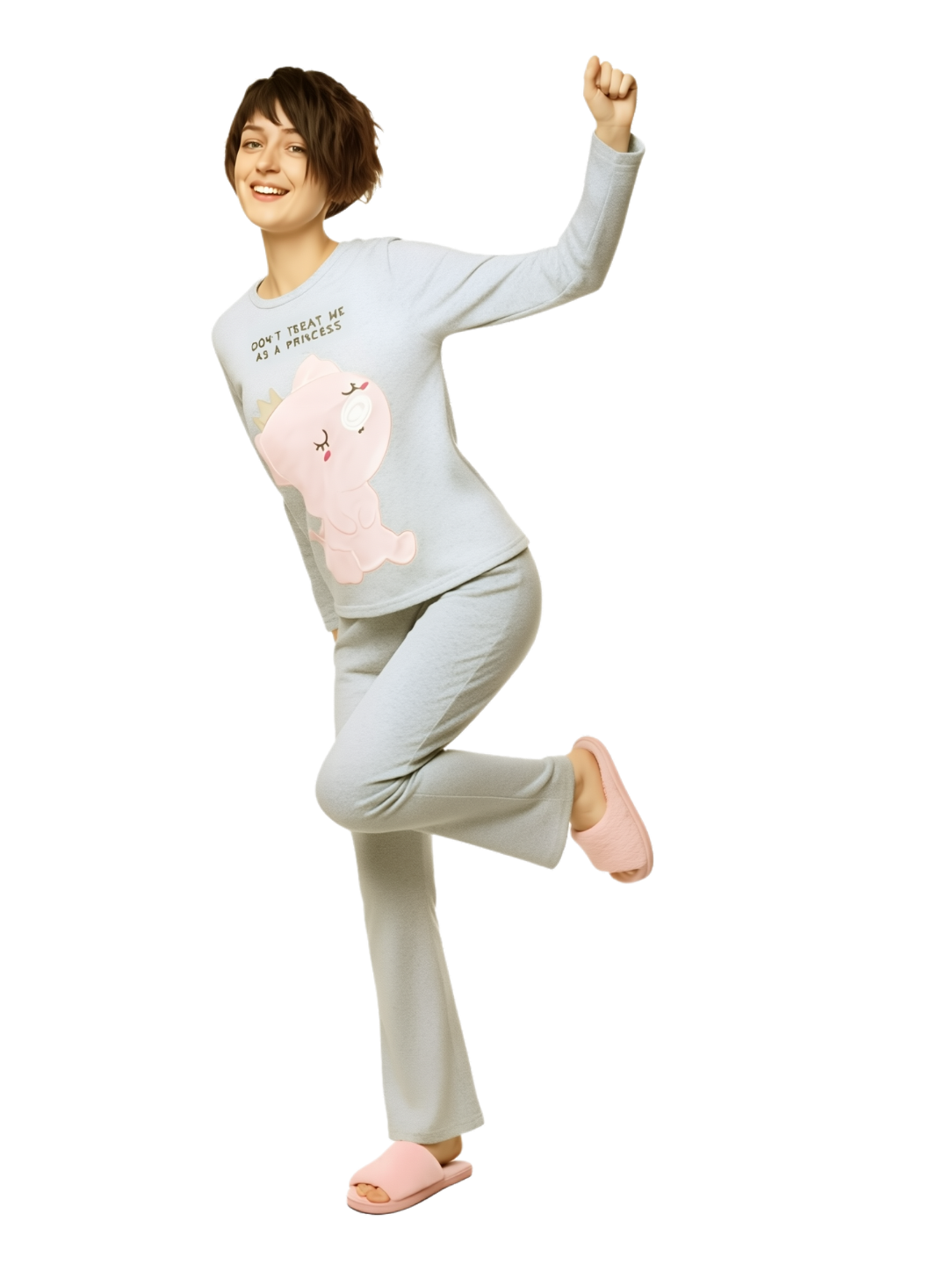 Pijama pantalón y camisa manga larga princess pig