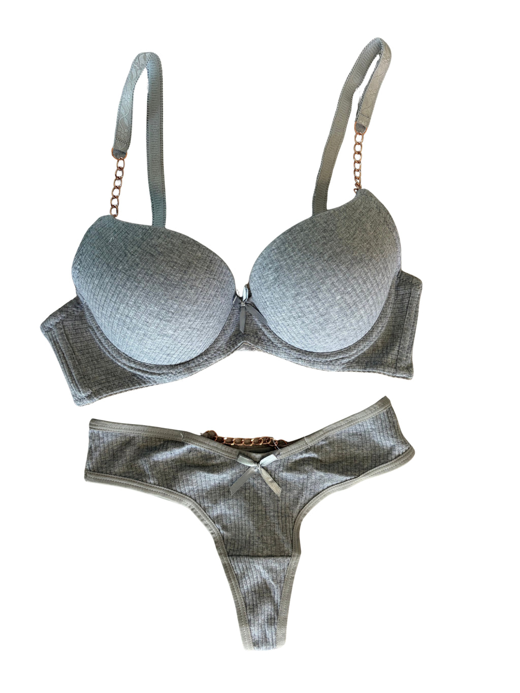 Coordinado de brasier y tanga Julieta crush - gris