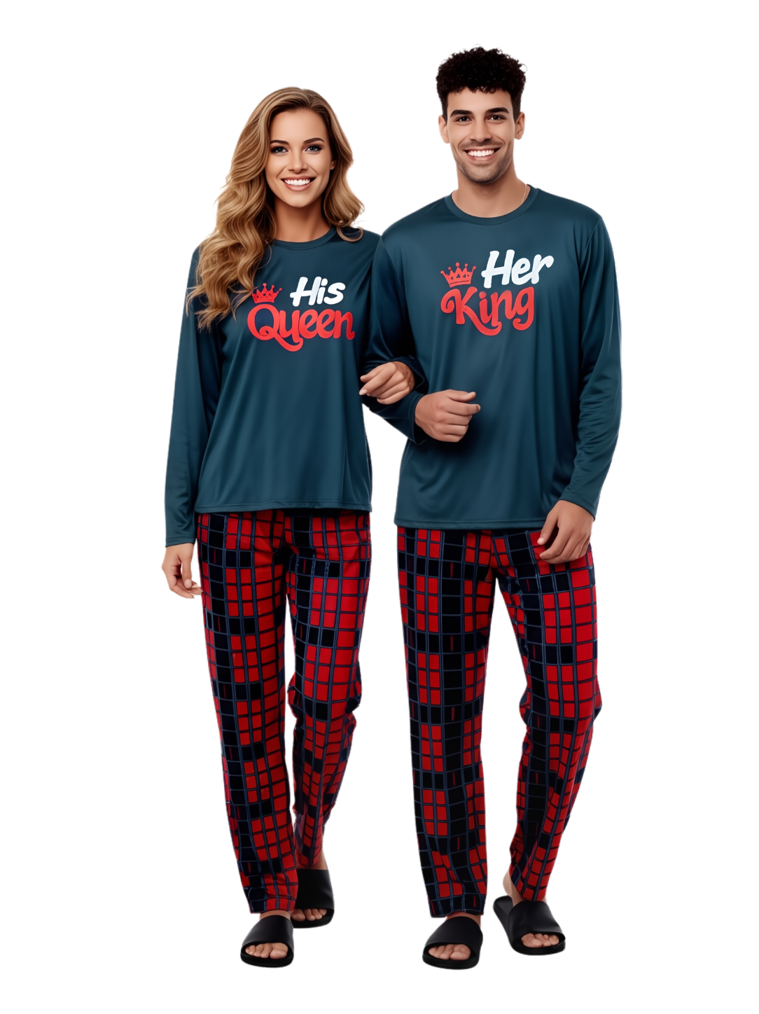 Pijama duo perfecto pantalon y manga larga rojo y azul hombre