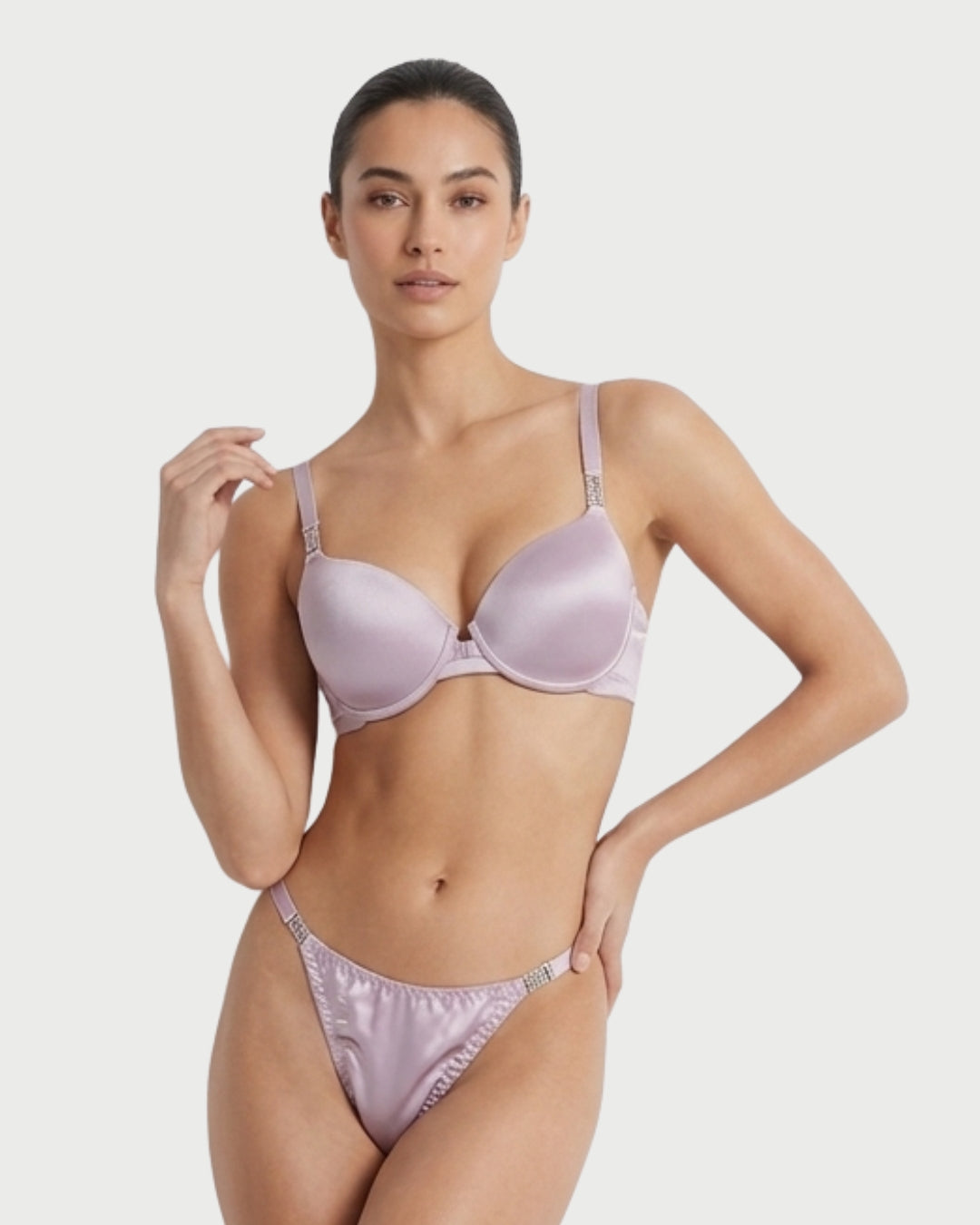 Coordinado de brasier y tanga Valentina glow - rosita