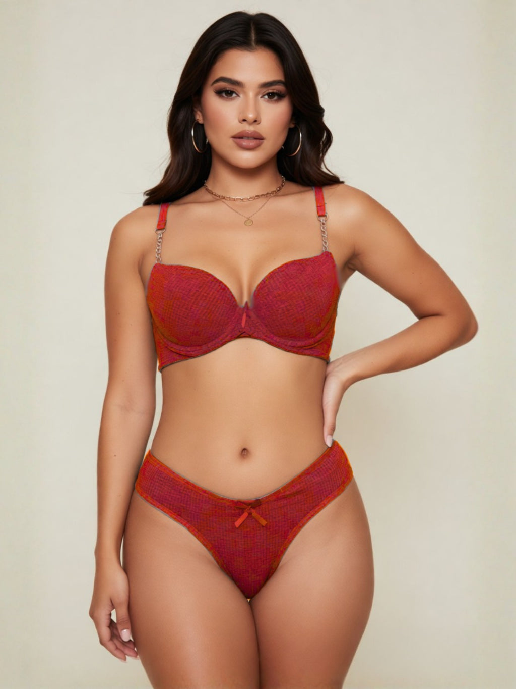 Coordinado de brasier y tanga Julieta crush - rojo