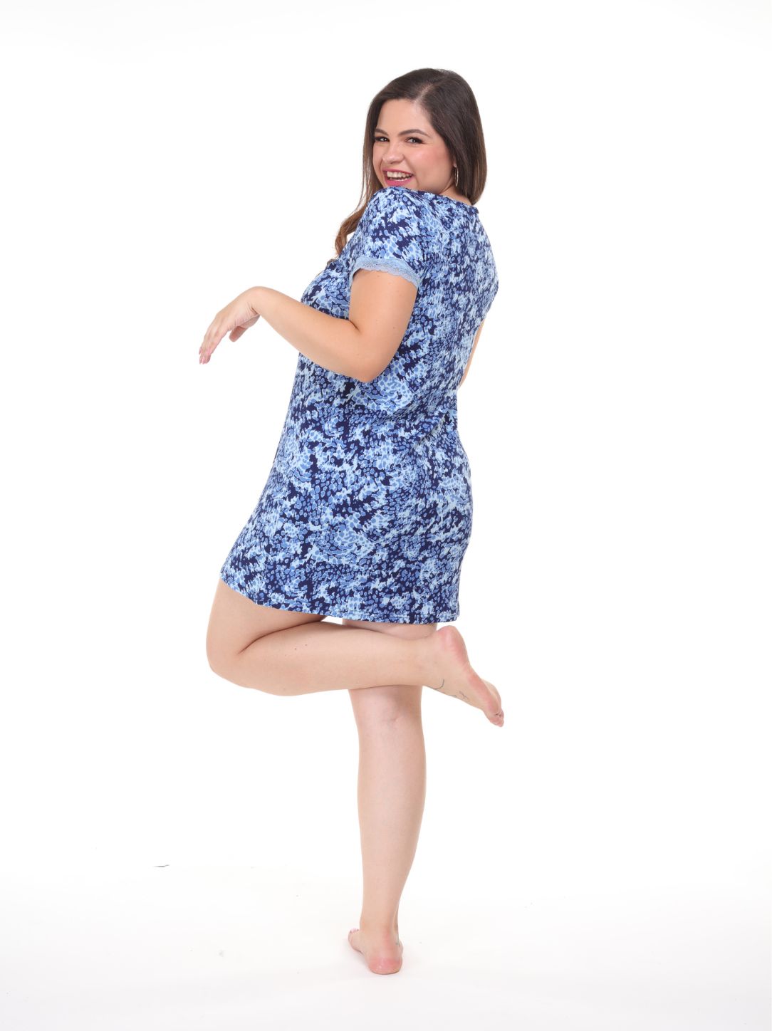 Camisón azul flores