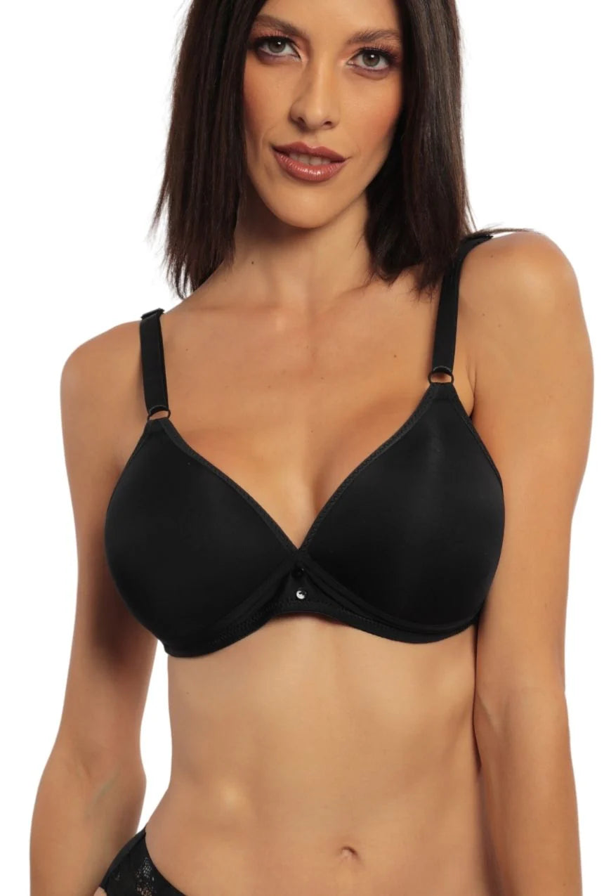 Paquete de 2 Brasier copa triangular sin varilla nude-negro