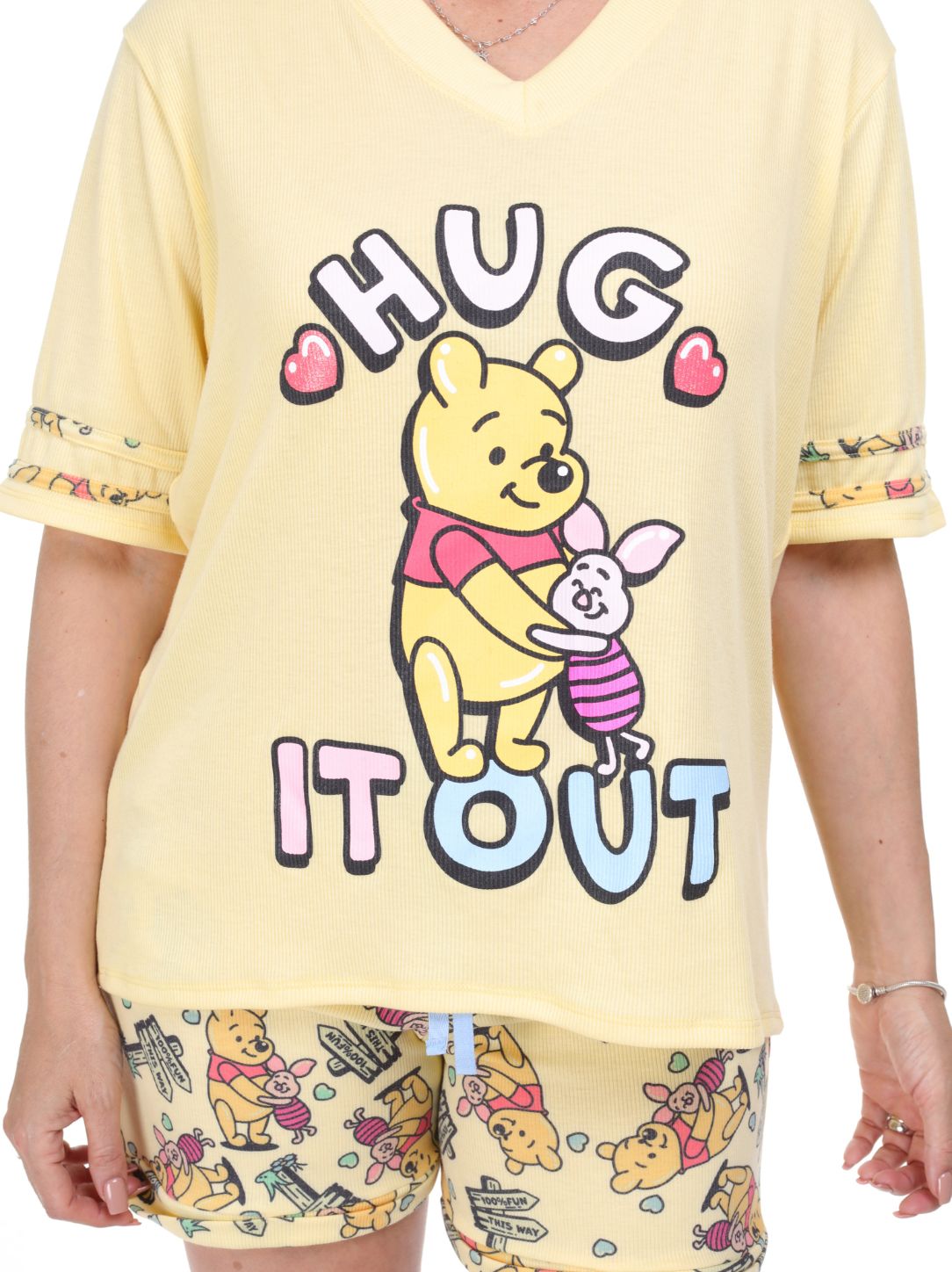 Pijama short amarillo y camisa manga corta winnie pooh