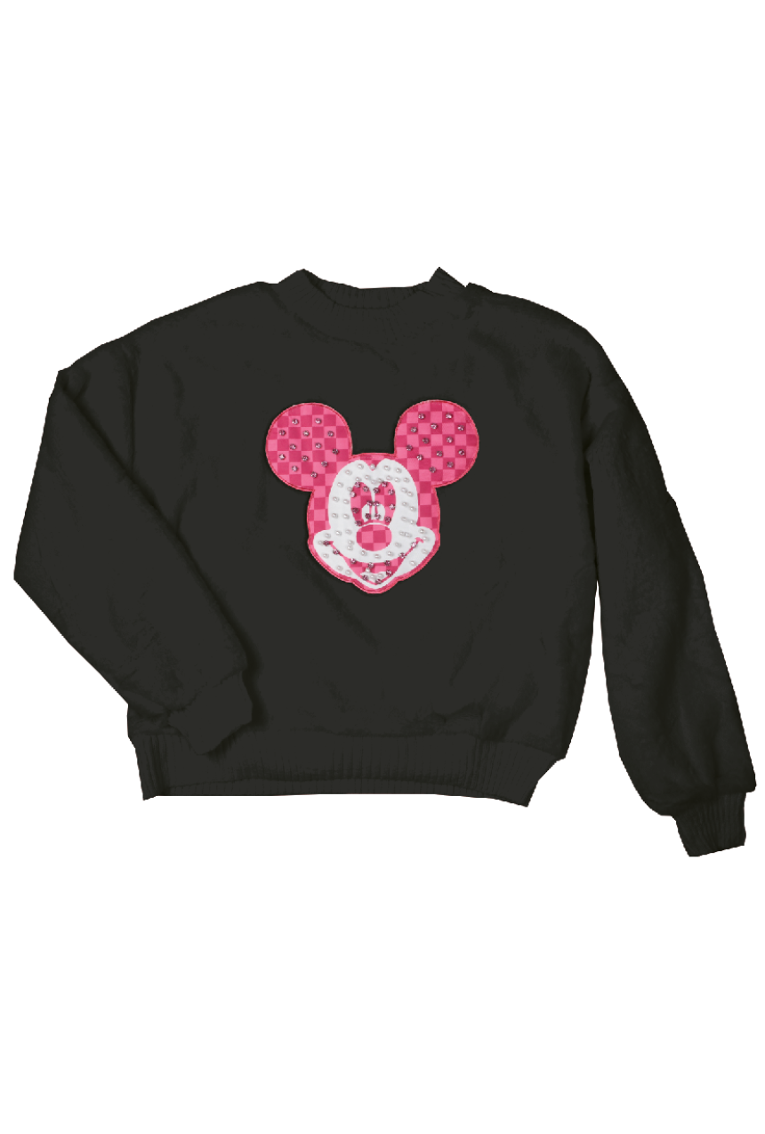 Suéter – sudadera de peluche con aplicación de Mickey Mouse color negro