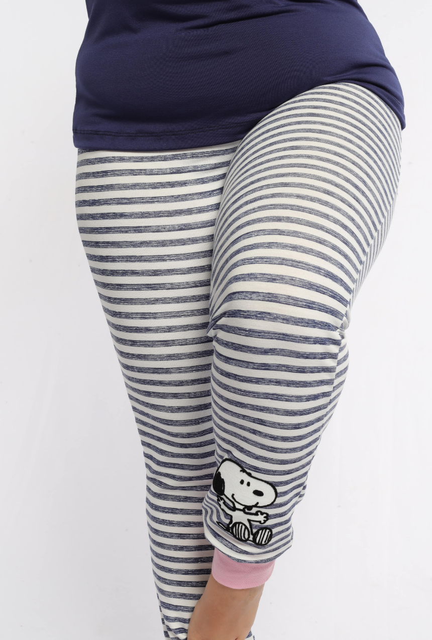 Pijama pantalón con playera doble manga Snoopy love.