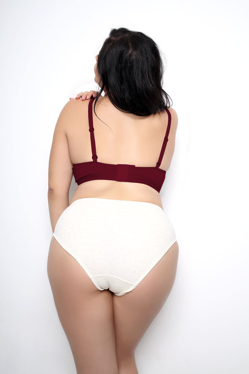Brasier copa triangular sin varilla hecho de algodón