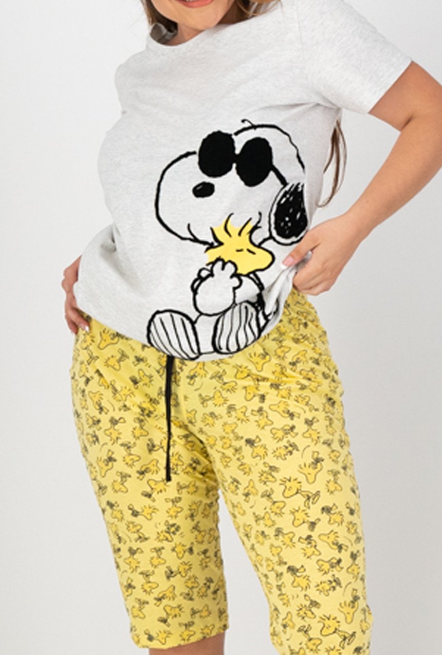 Pijama pantalón Capri con playera manga corta de Snoopy