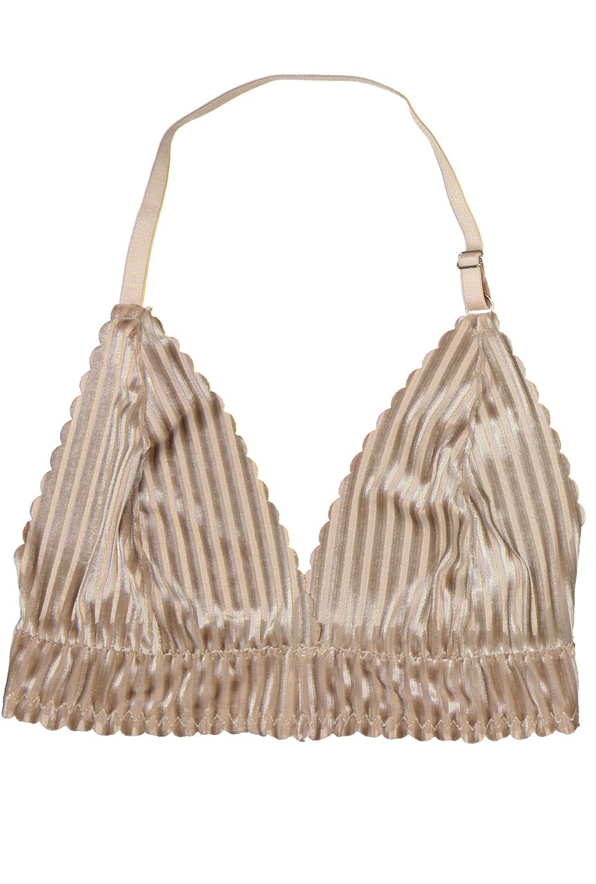 Brasier tipo bralette, sin copas, sin varilla hecho de terciopelo acanalado*