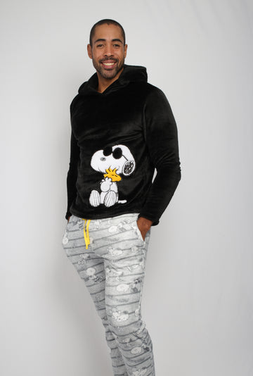 Pijama hombre pantalón con sudadera capucha de Snoopy