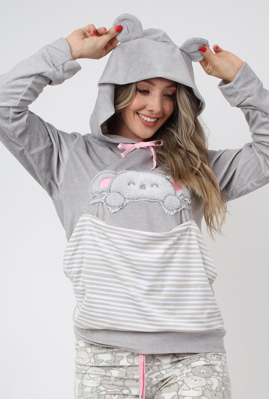 Pijama Pantalón con capucha de Koala.*