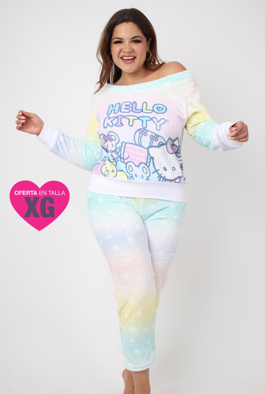 Pijama Pantalon con playera manga larga Hello Kitty.*