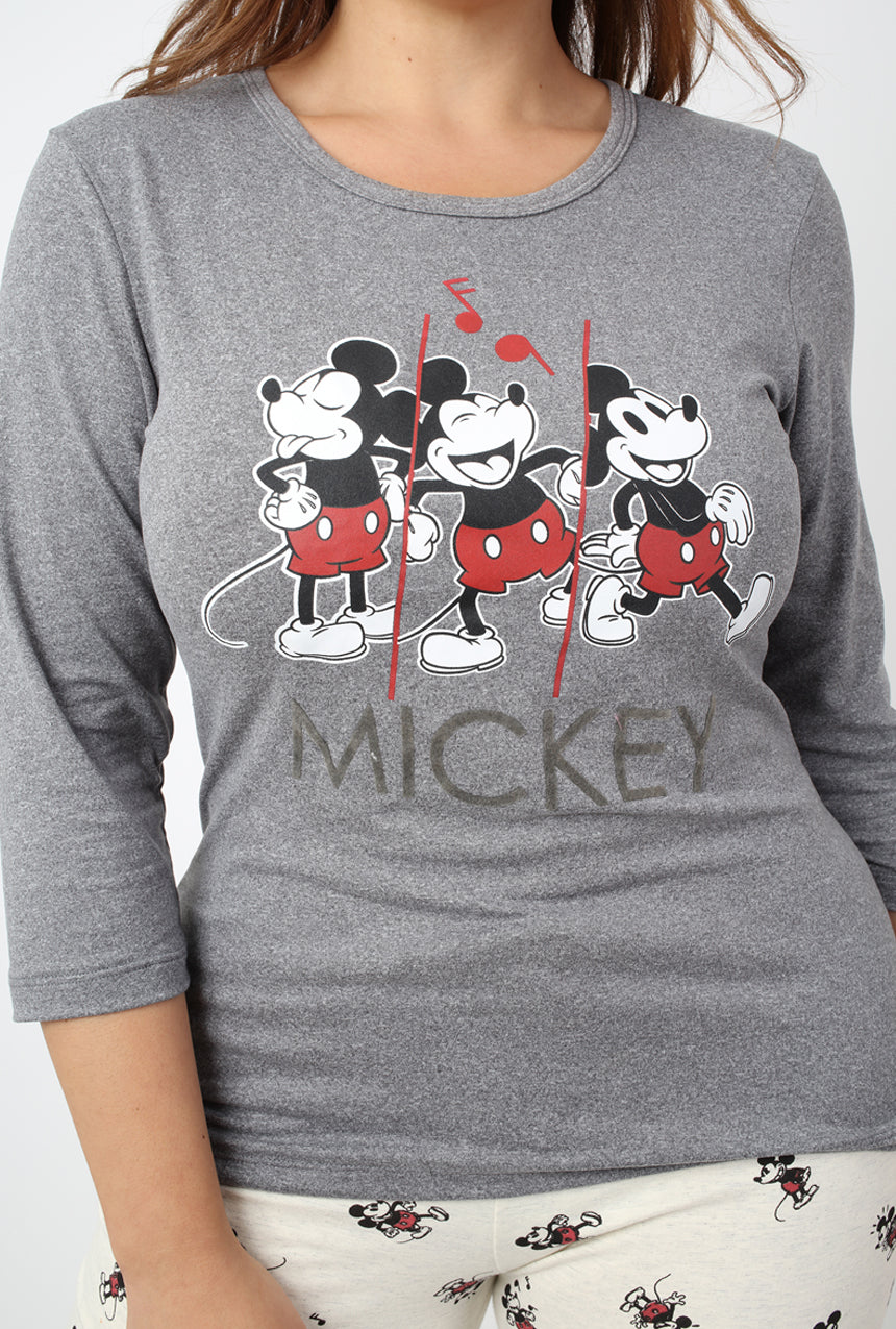 Pijama Pantalon con playera de manga 3/4 Mickey & Minnie.*
