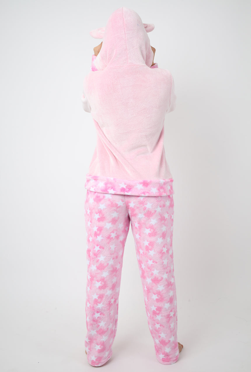 Pijama Pantalón sudadera con capucha de cerdito.*
